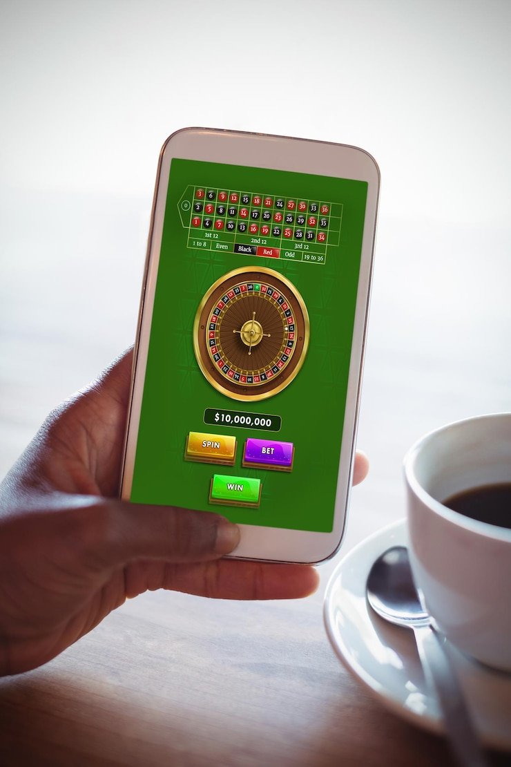 Live roulette table with spinning wheel and player interface